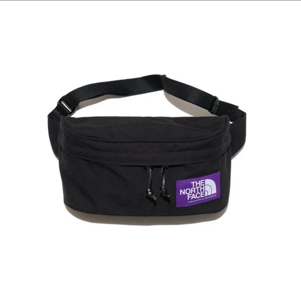 The North Face Black Waist Pack with Purple Logo